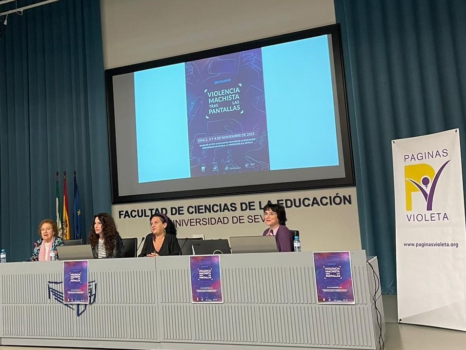 Rosa María Casado, Rocío Ruiz, Virginia Guichot y Teresa Alba en el Seminario Violencia machista tras las pantallas