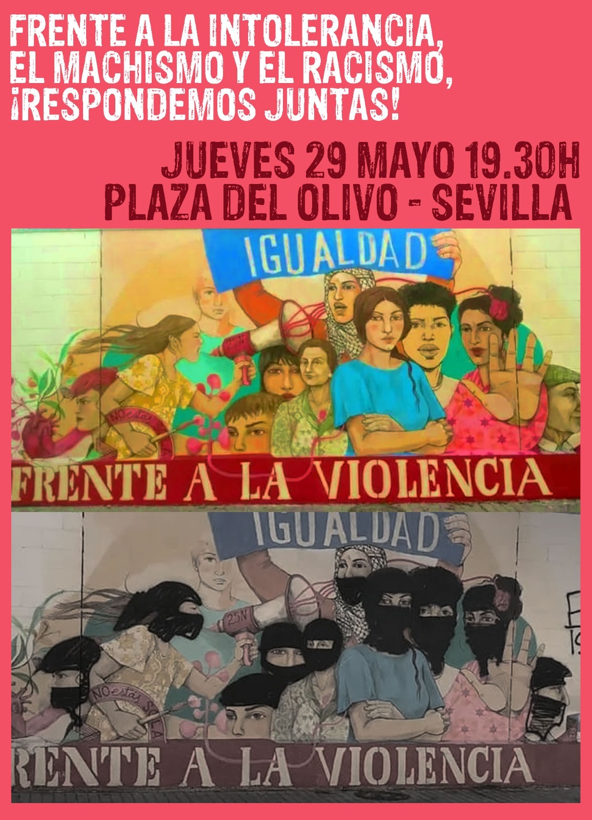 Mural feminista vandalizado