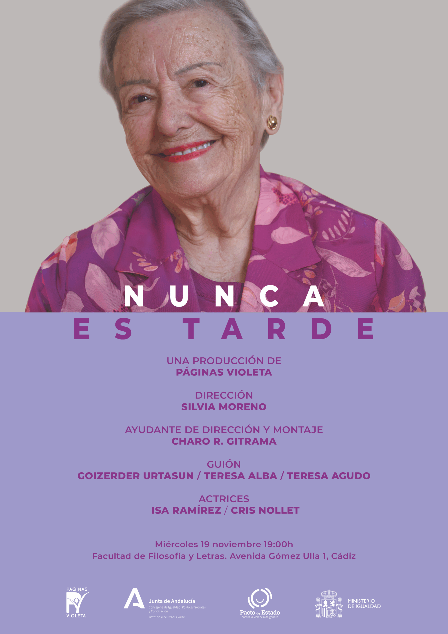 Cartel cortometraje Tras la pantalla